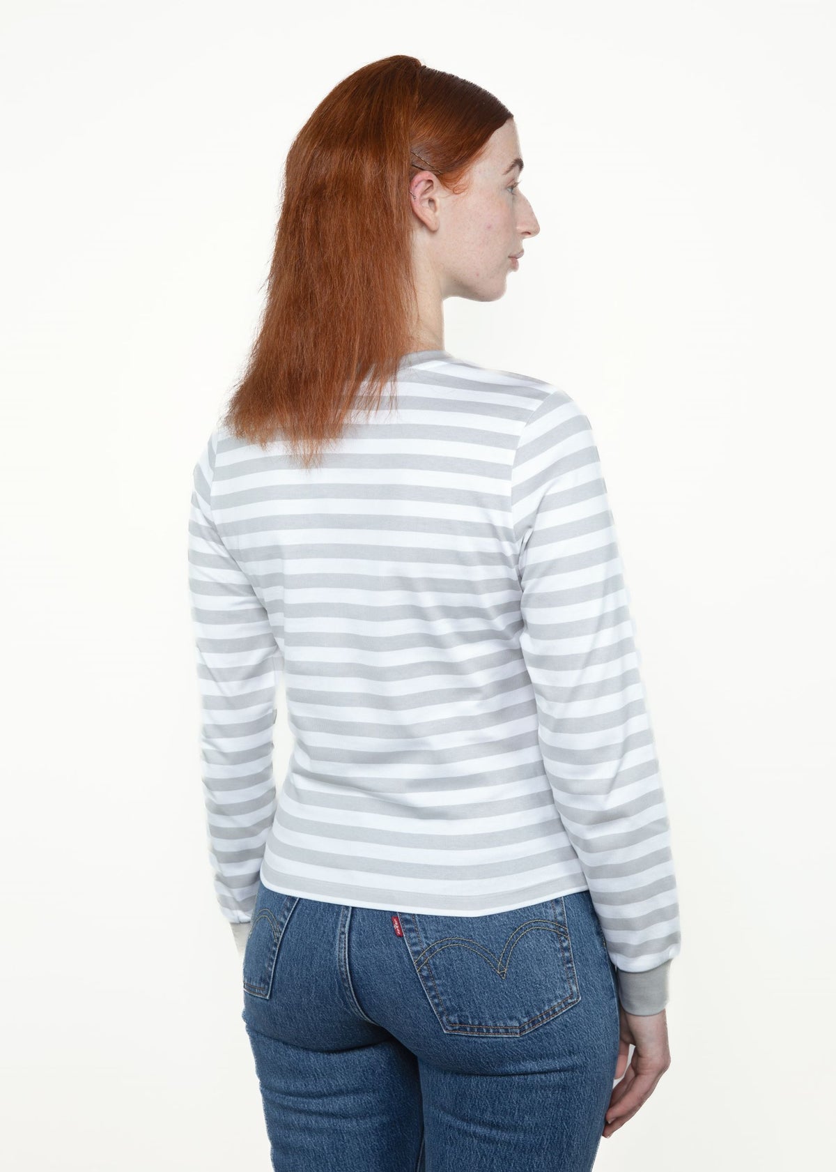 Grey and White Stripe Art Icon Long Sleeve Shirt